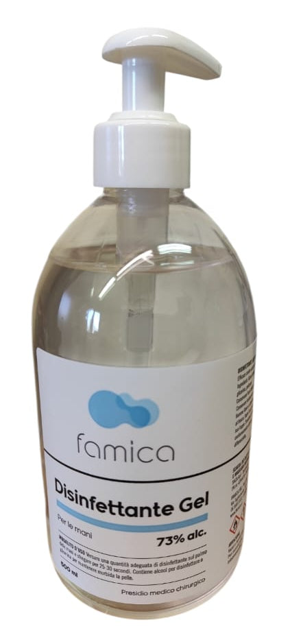 Scatolone 15x FAMICA Gel Disinfettante Mani 500 ml | 73% Alcol