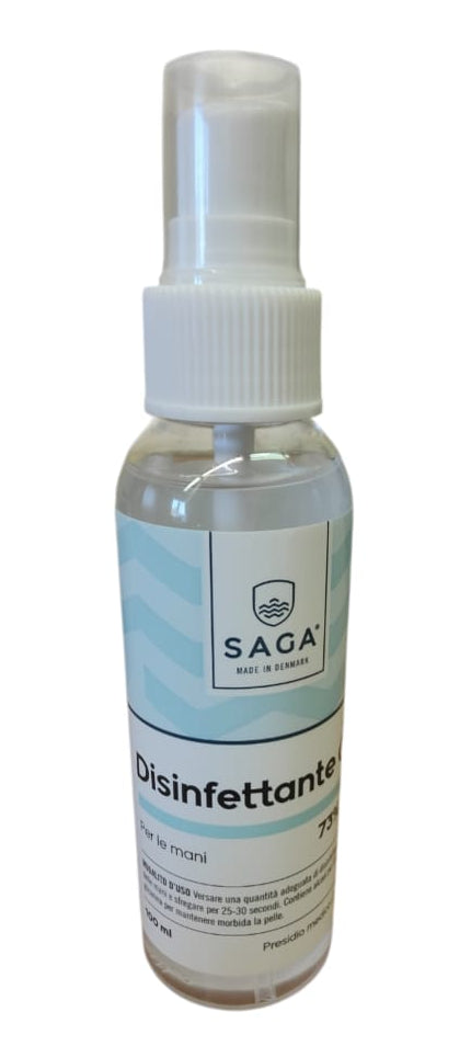 Scatolone 12x SAGA Gel Disinfettante Mani 100 ml | 73% Alcol